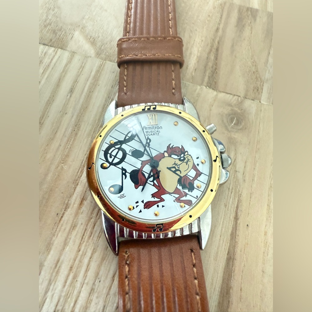 Vintage 90s Armitron Warner bros looney tunes taz musical watch NEW BATTERY - Picture 14 of 14